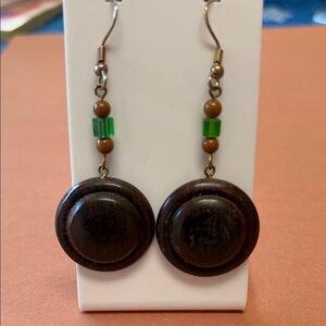 Elegant Brown and Green Earrings